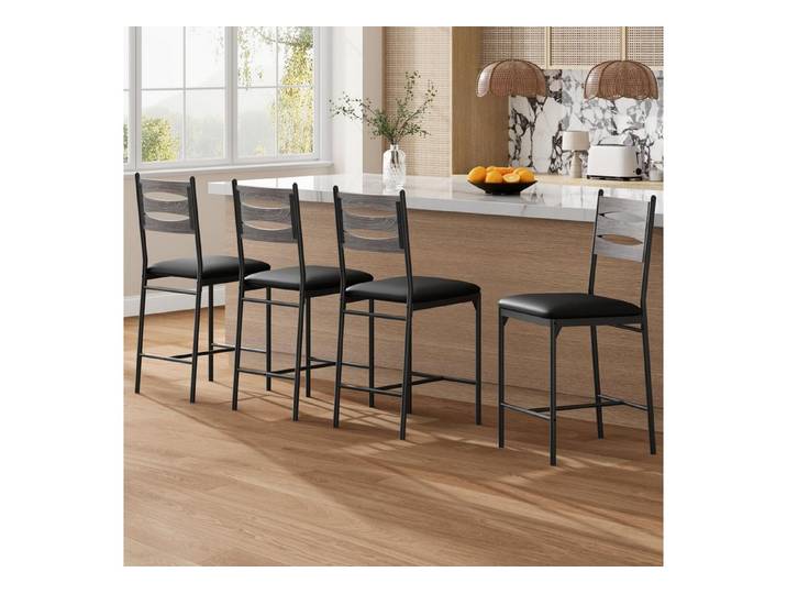 GarveeMore Barhocker Barstuhl 4er Set Bistrostuhl Küchenhocker Grau