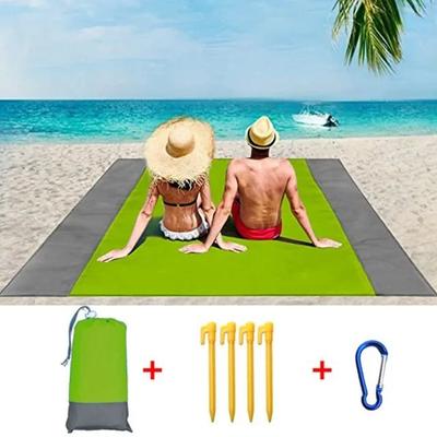Uplifted Finds 2025 Fashion No Sand Beach Towel Mat Waterproof Oversized Pocket Picnic Camping Blanket green Double Grey 200 Cm X 210 Cm