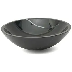 Aufsatzwaschbecken SAT Purity 43x43 cm schwarzer Marmor ohne Hahnloch, ohne Überlauf SATPURBL