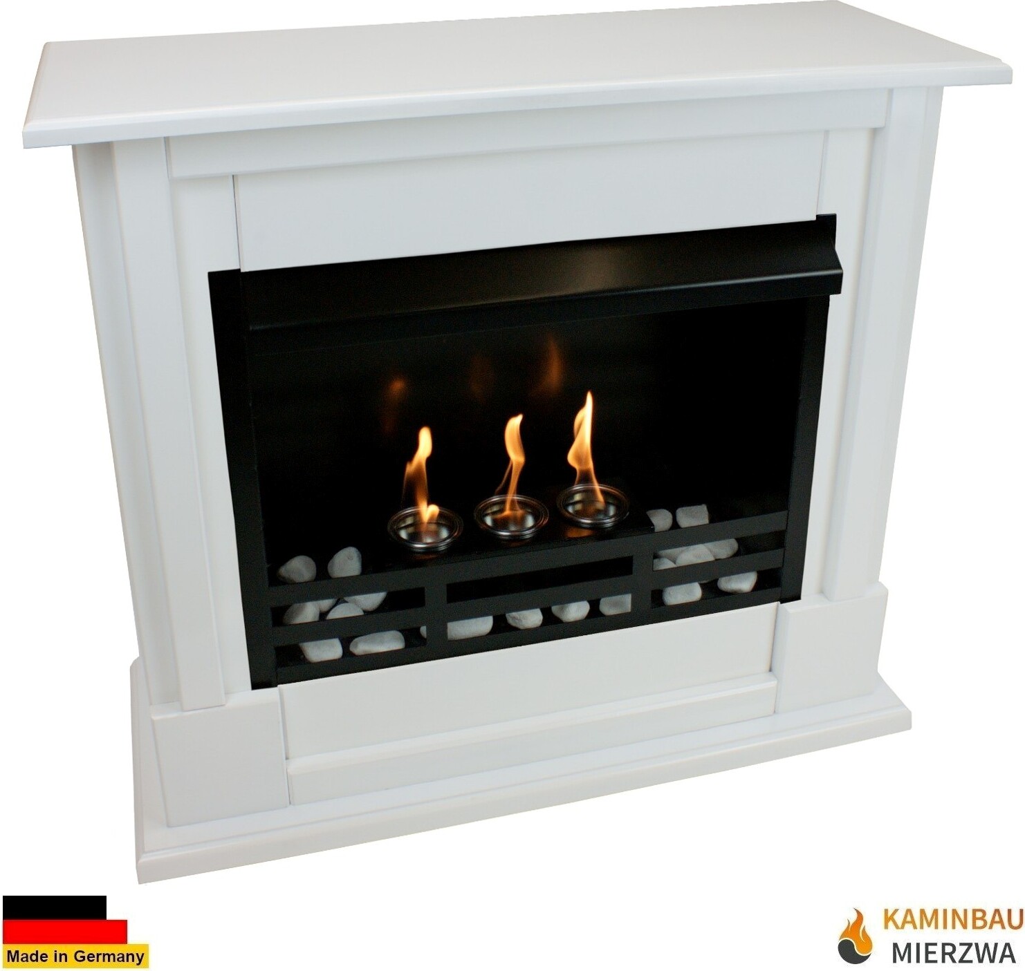 Ethanol und Gelkamin Kamin Modell Rafael Premium Weiss