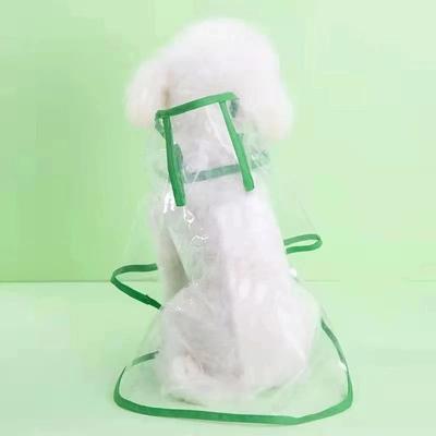Uplift Picks Transparent Waterproof Dog Raincoat Hooded Puppy Rain Jacket For Small Dogs green