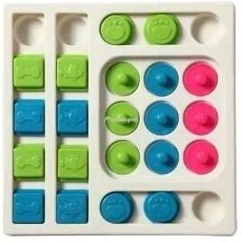 Inspire Select Interactive Dog Puzzle Slow Feeder Bowl Non Slip Food Dispenser Toy For Puppy IQ Training & Healthy Eating white Square