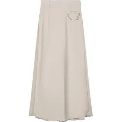 A|X Armani Exchange für Damen. XW002279AF21553U6223 Langer fließender Rock aus beigem Crêpe-Satin (XS), Lässig, Polyester