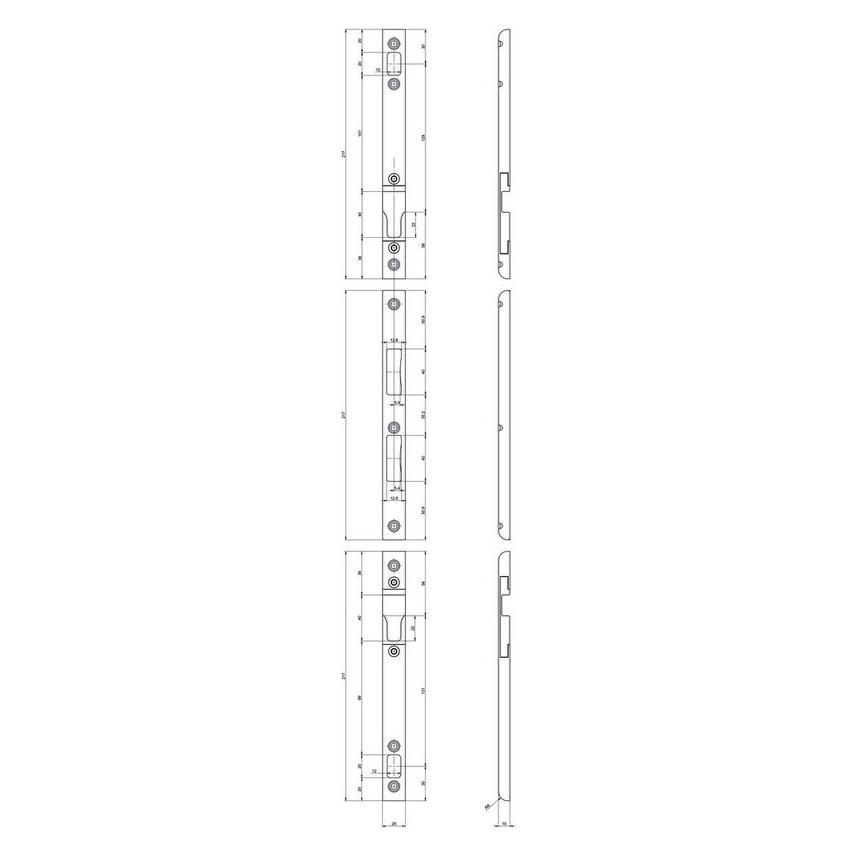 MSL Einfrässchliessblech-Set ProfiFlex B-30740 (Türgarnitur) (MSL11471016)