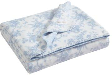 Laura Ashley Printed Reversible Plush Throw Blanket