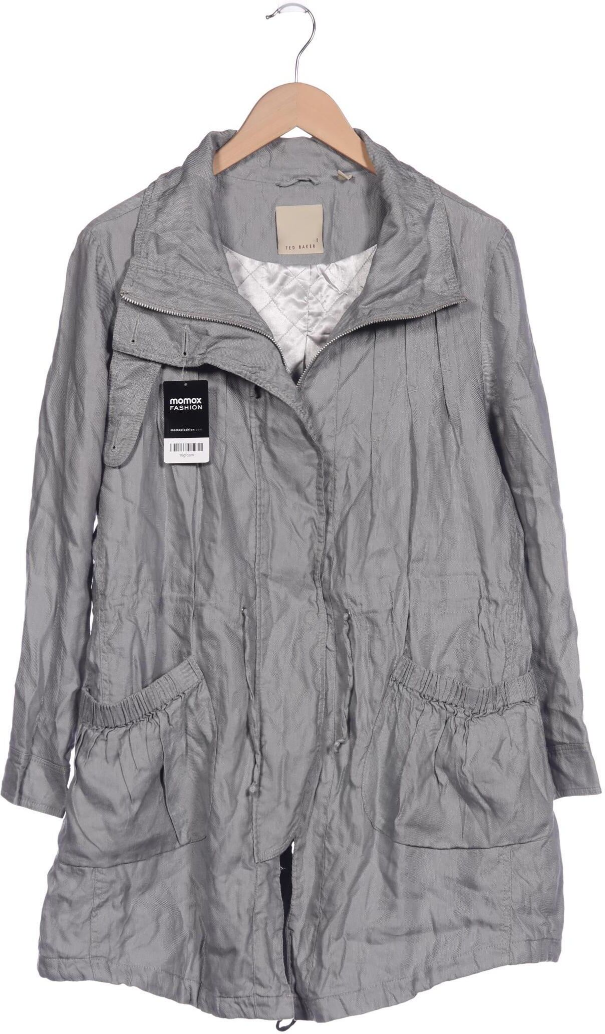 TED Baker Damen Mantel, Grau, Gr. EU 40 (Ted Baker 3), Leinen / Viskose - Second Hand