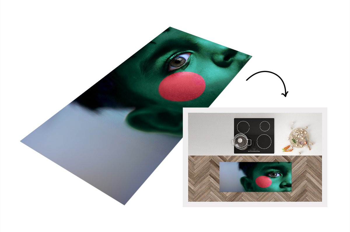 KitchenYeah Keukenloper Vlag van Bangladesh Vinyl B: 120 cm, D: 50 cm