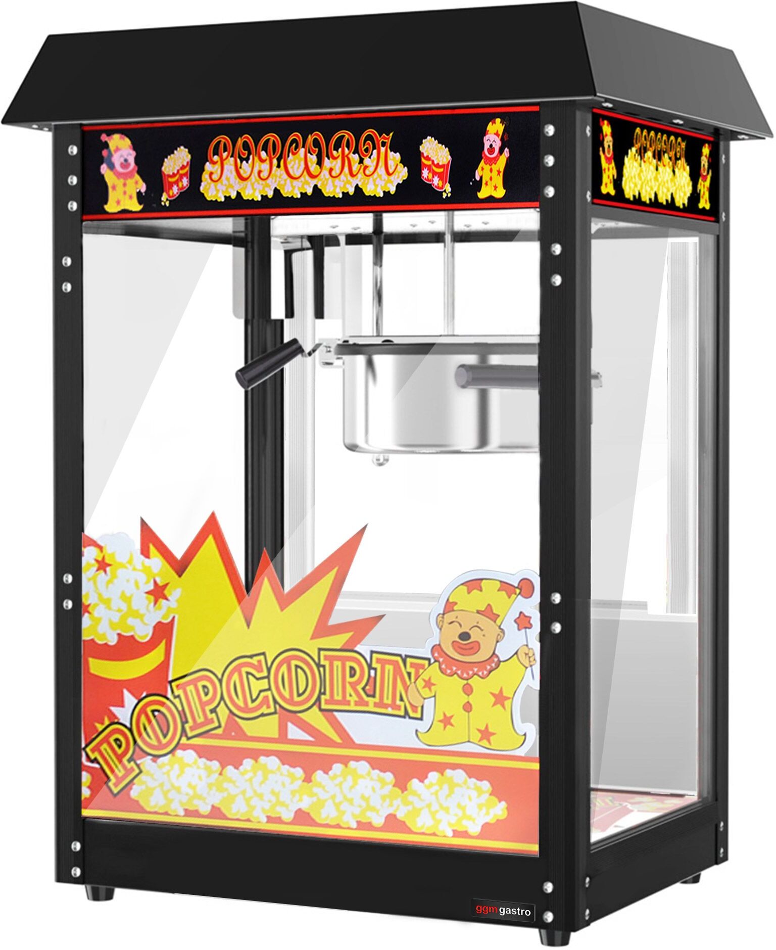 GGM Gastro Horeca Popcornmachine - 1,50kW - 5,0kg/h - met 1 ketel - zwart zwart