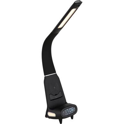 GLOBO LIGHTING Tischleuchte "MALIK", schwarz (schwarz matt), 1, H: 50cm, 1 Stk., Leuchten, Schwarze Tischleuchte mit Touchdimmer, Timer, Wireless Laden, Tischleuchte