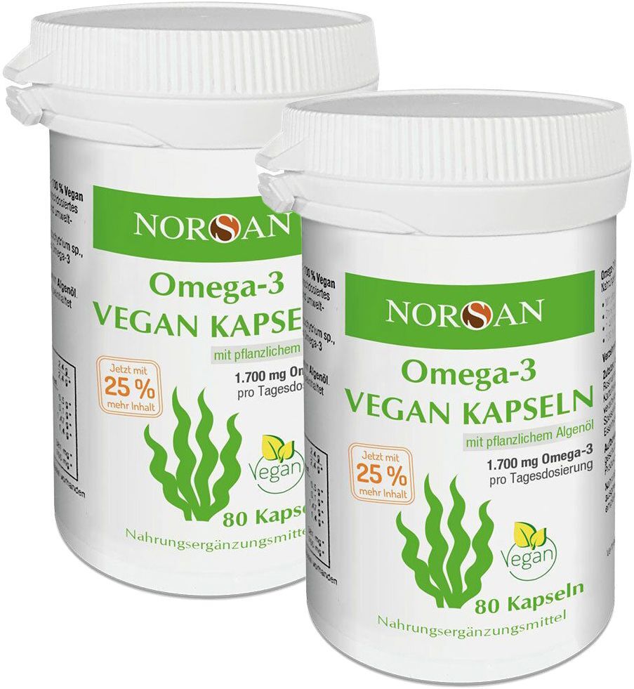 Norsan Omega-3 Vegan Algenöl Kapseln Doppelpack 2x80 St