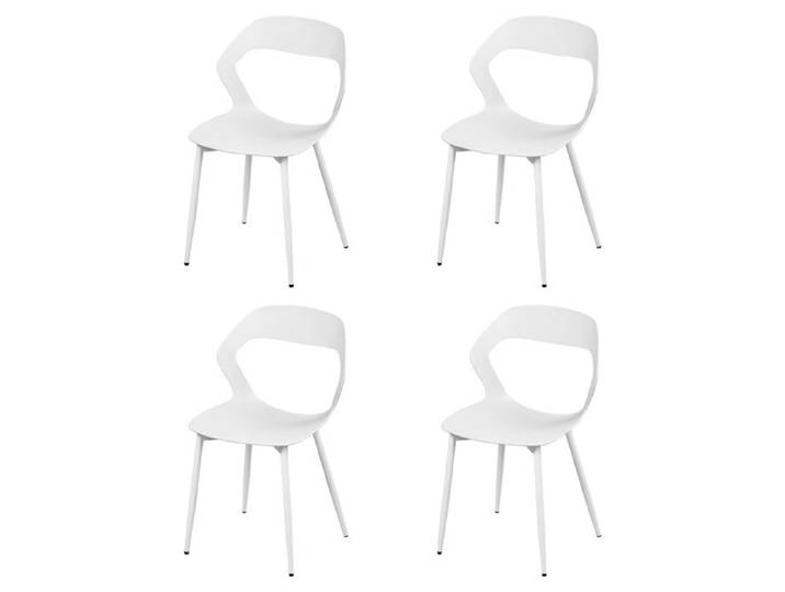 WOLTU Lot 4 Chaises de Salle à Manger，Chaises de Cuisine Modernes avec Dossier Ajouré pour Salon Chambre Bureau，Blanc