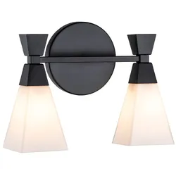 Elstead Lighting Bowtie 2-flammige Wandleuchte Mattschwarz Badezimmer IP44