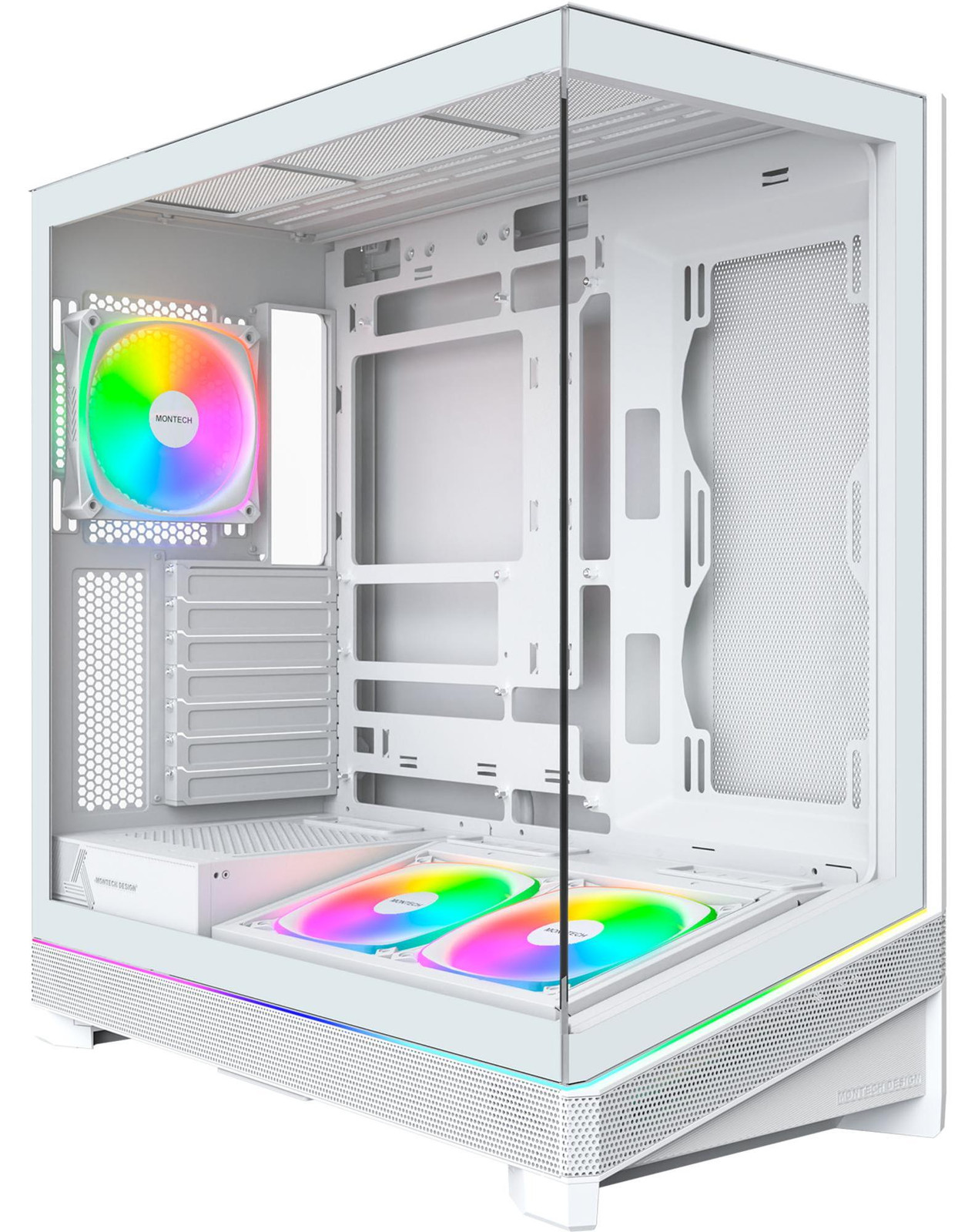 Montech SKY 3 computerbehuizing wit met panoramisch glazen front