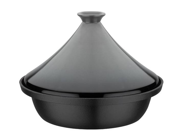 Schmortopf GSW Shadow , grau, H:22cm Ø:30cm, Töpfe, Schmortopf, Orientalische Tajine aus Gusseisen für die schonende Zubereitung