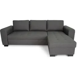 Aucune, Sofa + Bettsofa, Festes Ecksofa - 3 Plätze - Grauer Stoff - HAMILTON OHNE LAGERUNG UND BETTFUNKTION (Ecksofa)