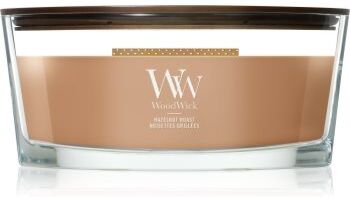 Woodwick Hazelnut Roast vela perfumada com pavio de madeira 453.6 g. Hazelnut Roast