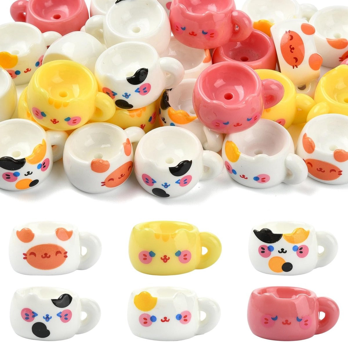 Dailygoods Set van 30 Miniatuur Katten Mokjes van Hars voor Decoratie