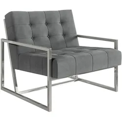 LOUNGESESSEL Duban Grau Samtstoff