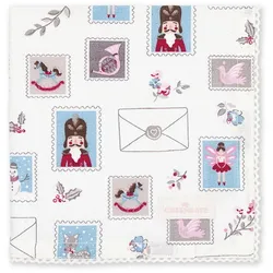 GreenGate Stoffserviette mit Spitze Xmas Letter, 40 x 40 cm