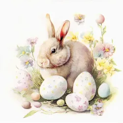 Papierservietten "Hase und Ostereier", 33 x 33 cm, 20 Stück