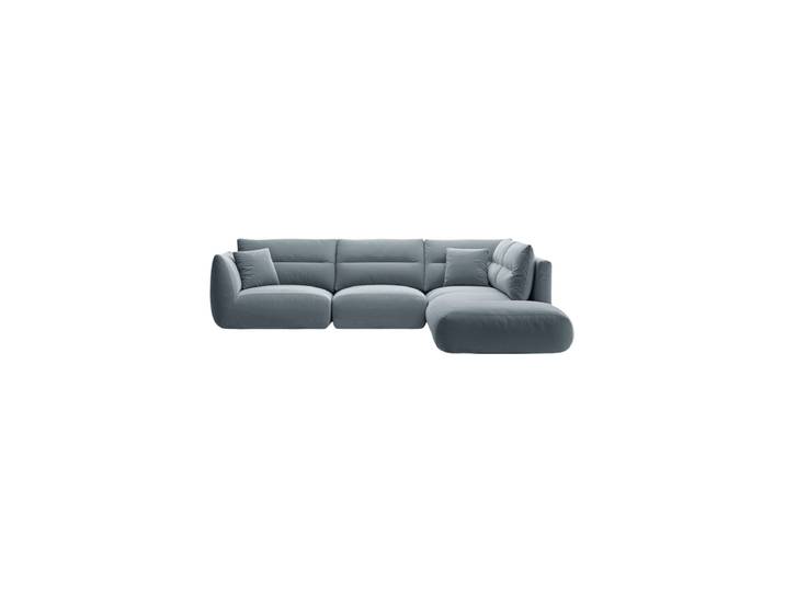 7-Sitzer Design Ecksofa „Maurie“ Samt Blaugrau CXL by Christian Lacroix