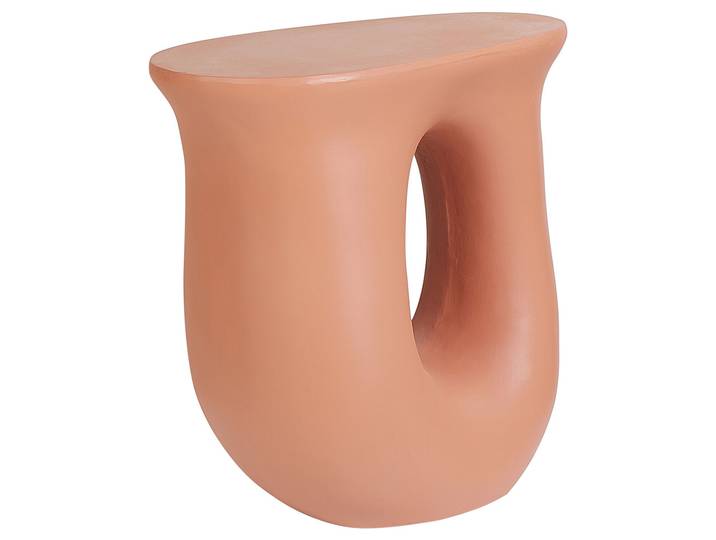 BELIANI Beistelltisch Orange MgO und Glasfaser Rund 28 x 42 cm Unregelmäßige Asymmetrische Form Modern Outdoor Couchtisch Wohnzimmer