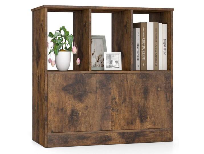 Bibliothèque cube - HELLOSHOP26 - 3 niveaux - 70 x 30 x 70 cm - Bois composite - Antidérapante