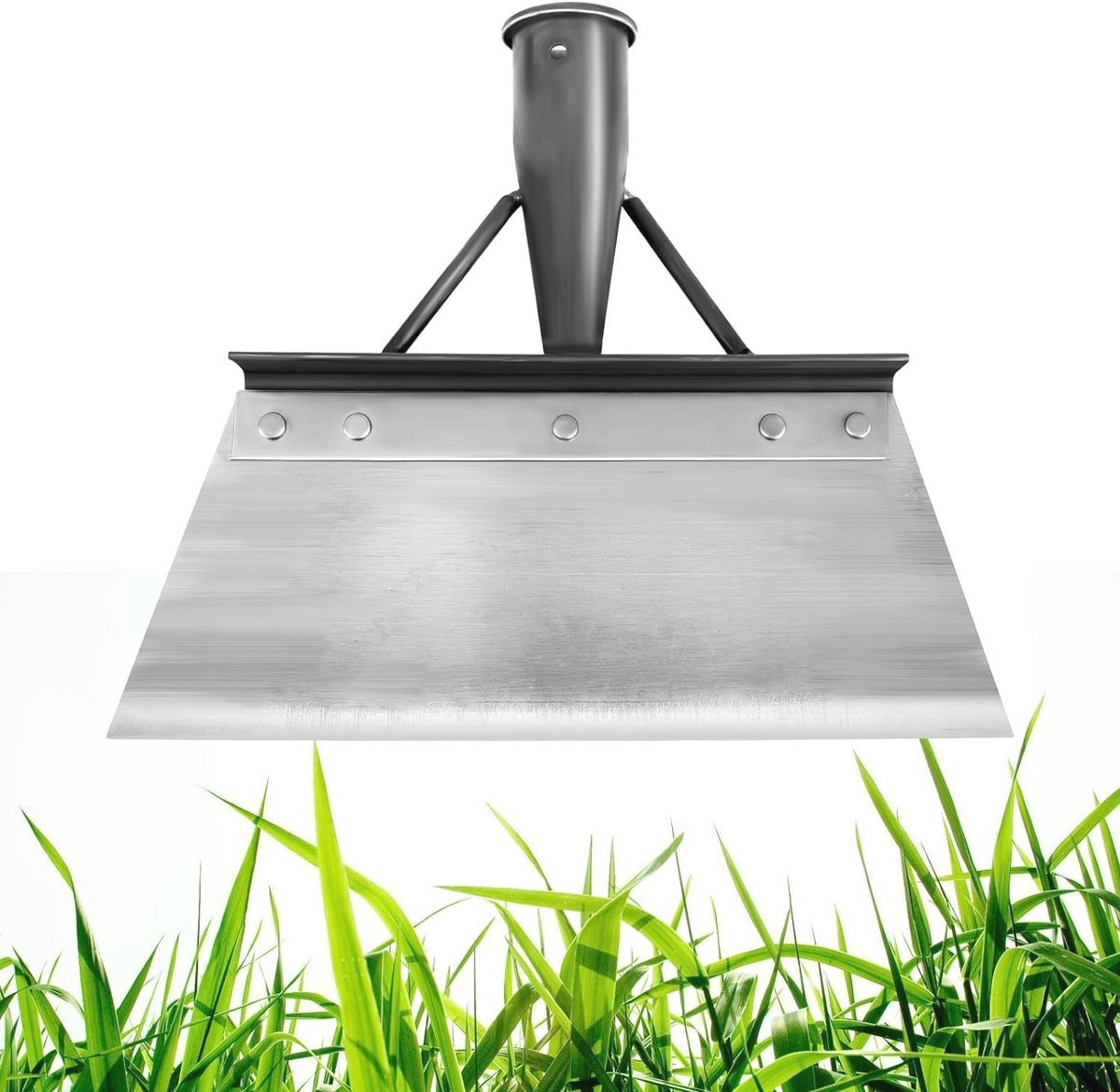 Multifunctionele tuinschep van roestvrij staal voor onkruidverwijdering en snoeien, zilver, Breedte: 25 cm