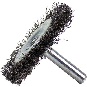 Nölle Drahtbürste 461150, Scheibenbürste Ø 50mm, für Bohrmaschine, Rundschaft, mit gewellten Bosten aus Stahl