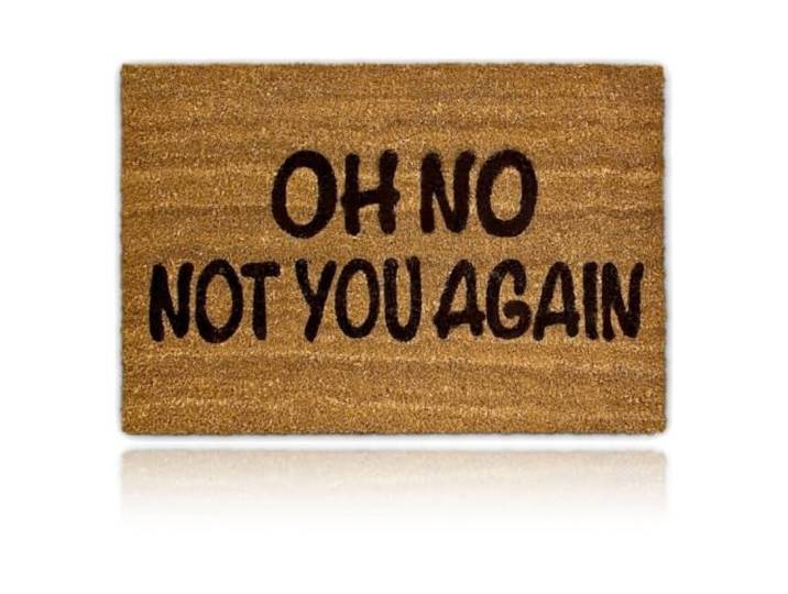 Relaxdays deurmat kokos, met tekst, OH NO, 40x60 cm, antisliplaag aan onderkant, pvc, binnen & buiten, kokosmat, bruin