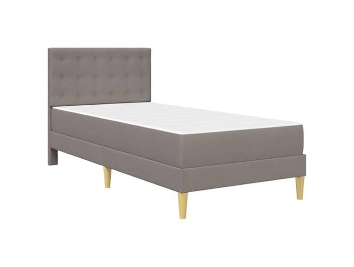 KTHLBRH Bett mit Matratze 90 x 200 Taupe Sperrholz Gepolstertes Kopfteil, Lattenrost, Stauraum, einfache Montage