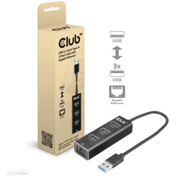 CLUB3D CSV-1430a Kabelgebunden USB 3.2 Gen 1 (3.1 Gen 1) Type-A Schwarz