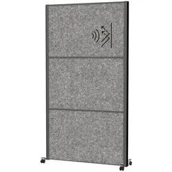 MAUL Stellwand »MAULconnecto Uplight« 3 Akustikpanels dunkelgrau mit Rollenfuß grau, 100x182x35 cm