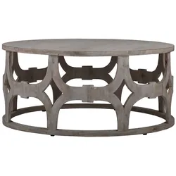 WOMO-DESIGN Couchtisch Asmara Ø100×45 cm, Natur, Mangoholz, handgefertigt, Vintage Unikat