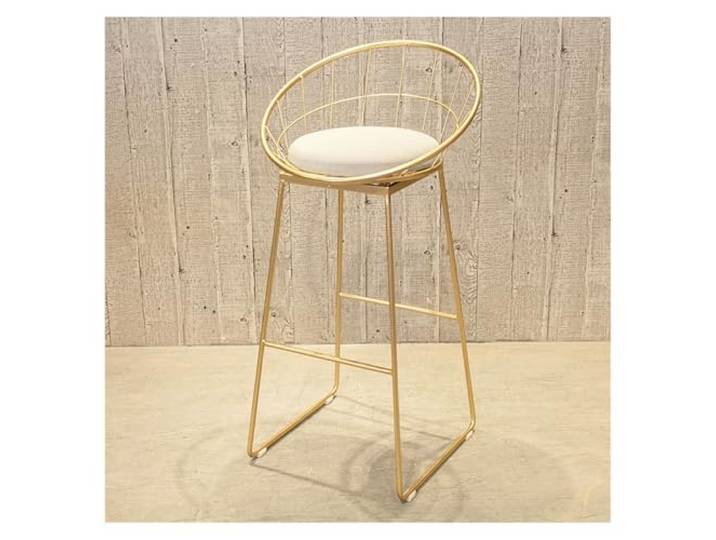 Barstühle Barhocker Eisen Gold Hochhocker Freizeitstuhl(Golden,45cm)