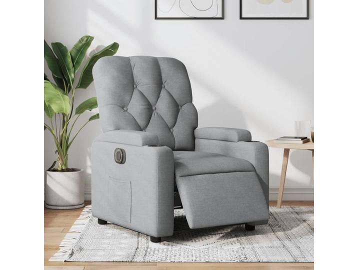 BONNIE®（Gris）Fauteuil inclinable électrique - régler automatiquement/135 degrés - Gris clair Tissu - 1 place EU3360334