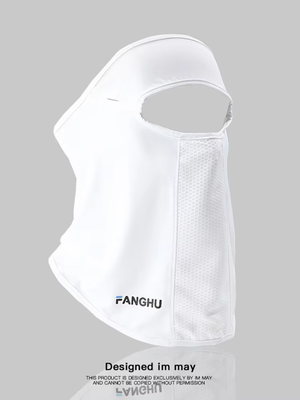 USA Free Shipping Shop UV Cooling Face & Neck Shield Mask With Glasses Opening For Cycling, Running & Outdoor Sports white