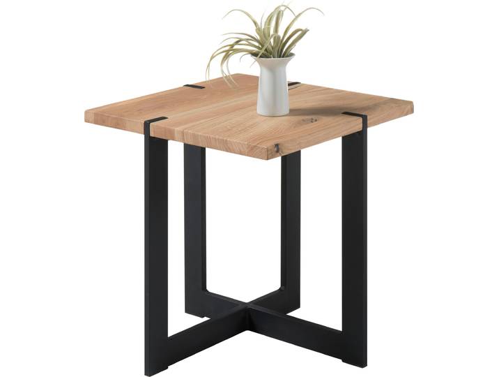 Couchtisch STOLKOM Tiago , braun (eiche, schwarz, schwarz, eiche), H:50cm, Tische, Couchtisch, Massivholz Eiche, Tisch FSC Zertifiziert