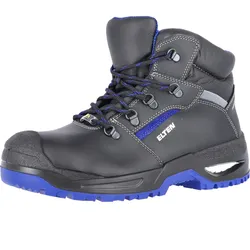 Sicherheitshochschuhe S3 "LEONARDO XXSG BLACK BLUE MID" ESD WELLMAXX - 41 - schwarz