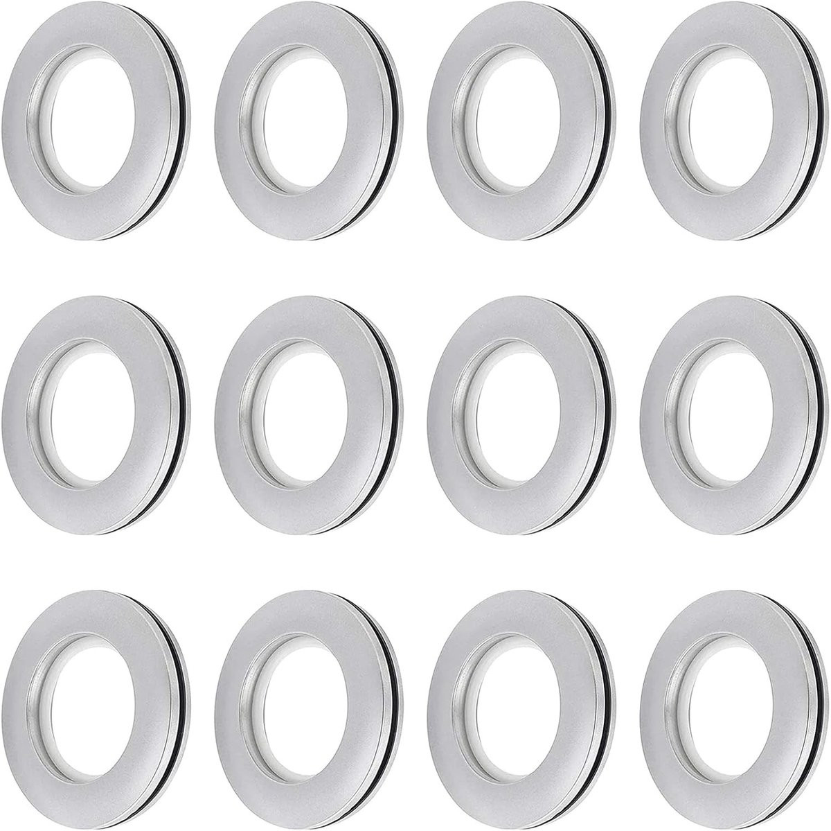 Set van 16 Oogjes en Wasertjes van ABS Kunststof voor Gordijnen met 42 mm Gaatje