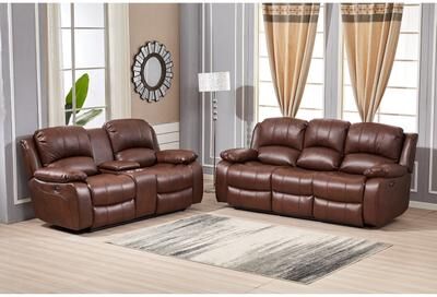 Betsy Furniture 2 Piece Bonded Leather Power Reclining Living Room Set, Sofa and Loveseat