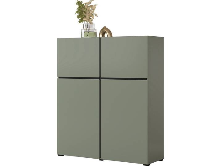 Buffet haut coloris vert sauge L120xH140xP40 collection HAVANA. Bahut haut design avec 4 portes.