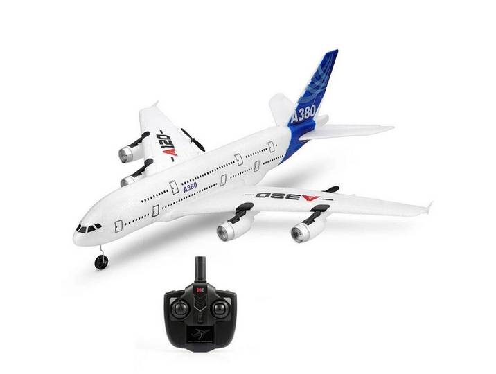 efaso RC-Flugzeug A120 Ferngesteuertes Flugzeug 3-Kanal - Passagierflugzeug mit Gyroskop, zwei starken Motoren / lange Flugzeit / bruchsicheres EPP Material