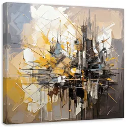 LEINWANDBILD Geometrische Abstraktion Stadt 60x60cm