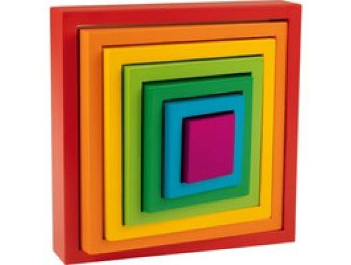 PLAYTIVE Jouet en bois arc-en-ciel (carrés à empiler, 7 pièces)