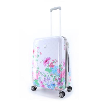 Koffer ELLE "Flower", Gr. B/H/T: 45cm x 68cm x 27cm, weiß, Polyester, Koffer, ABS/PC