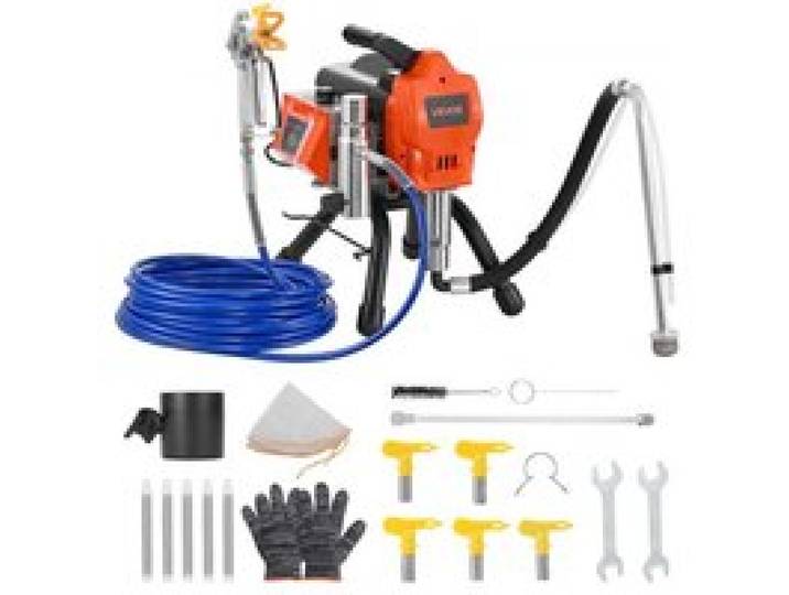 VEVOR Airless-Farbspritzgerät Sprühgerät 1500 W 3300 psi, 2,65 L/min Farbsprühsystem mit Reinigungsbürste & Schlauch & Verlängerungsstange & Düsen, Farbsprühgerät für Wohnungen, Gebäude