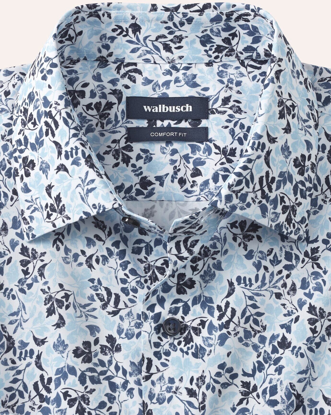 Walbusch Extraglatt-Hemd Kent-Kragen, Comfort Fit, Farbe Blau, 44, reine, bügelfreie Baumwolle Kent-Kragen Herren