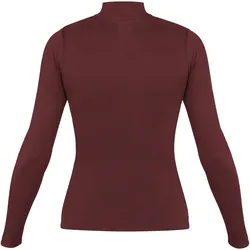Normani, Damen, Funktionsshirt, Damen Merino Longsleeve mit Stehkragen „Romsey" - 9561 (L), Rot