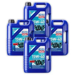 4x Motoröl LIQUI MOLY 25016 Marine 4T 15W-40 für Benzin & Diesel, Kanister 5 Liter